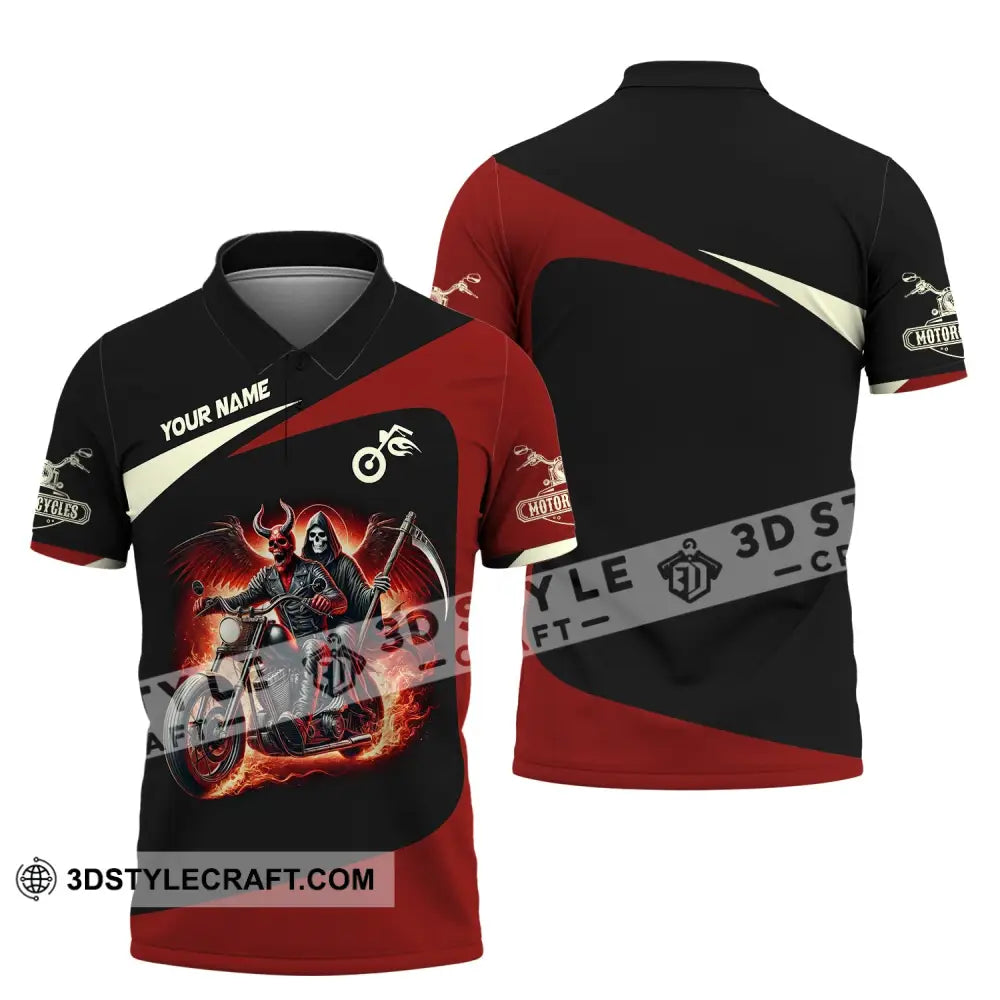 Unisex Shirt Custom Name Motorcycle Polo Long Sleeve Love T-Shirt / S T-Shirt