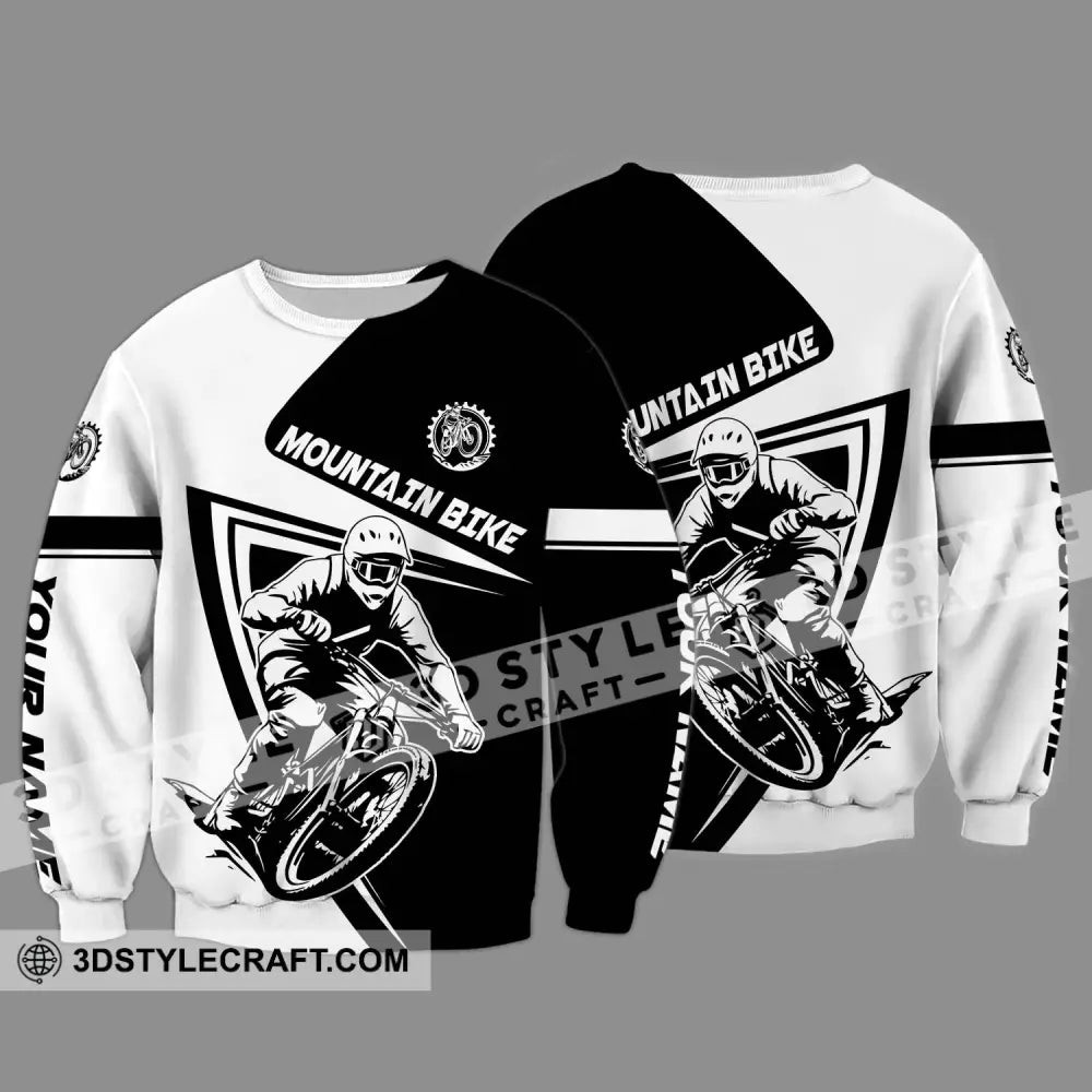 Unisex Shirt - Custom Name Mountain Bike Player Sport Motobike Long Sleeve / S T-Shirt