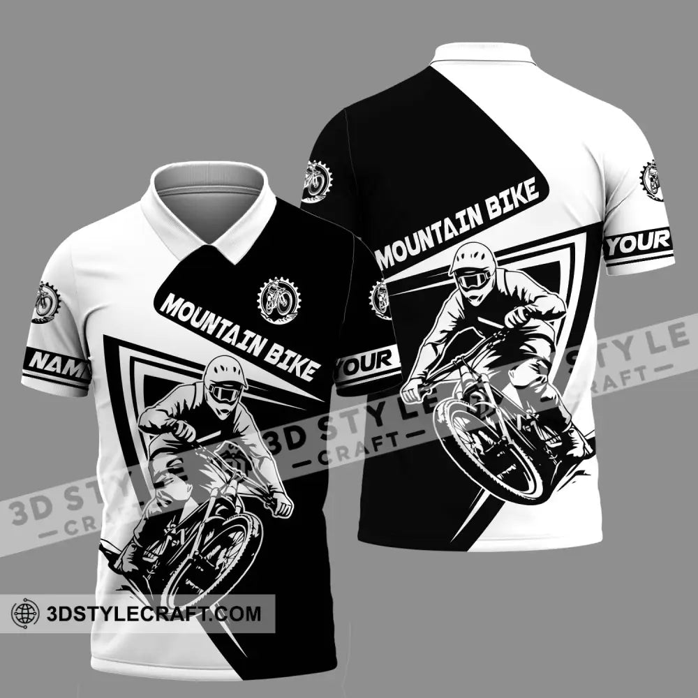 Unisex Shirt - Custom Name Mountain Bike Player Sport Motobike Polo / S T-Shirt