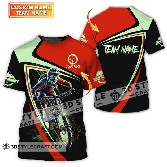Unisex Shirt - Custom Name Mountain Bike Sport Shirt, Biker style option 1