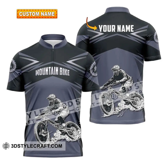Unisex Shirt - Custom Name Mountain Bike Sport Shirt, Classic Design style option 1