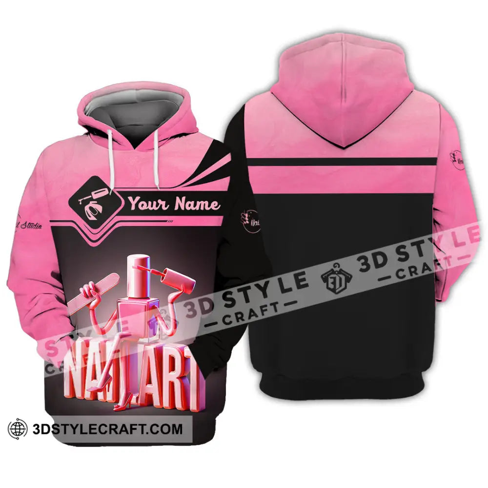 Unisex Shirt Custom Name Nail Art Long Sleeve Polo Hoodie / S T-Shirt