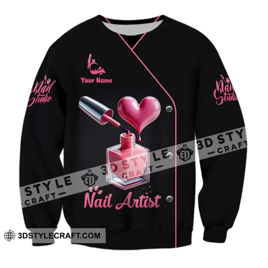 Unisex Shirt - Custom Name Shirt Nail Artist style option 4