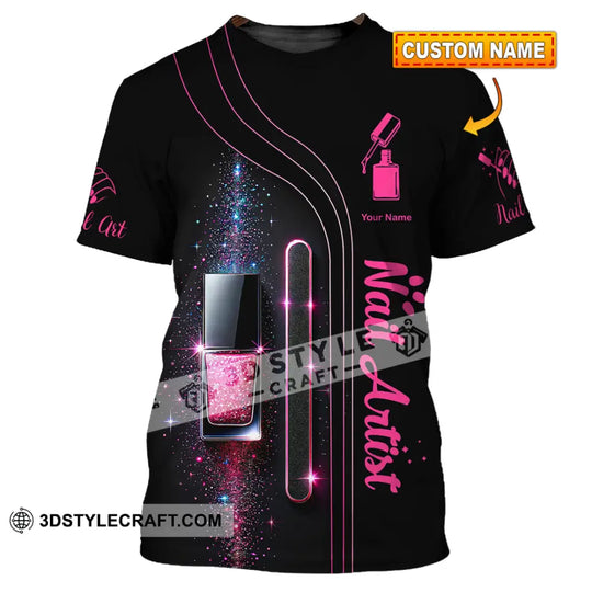 Unisex Shirt, Custom Name Nail Artist Shirt, Nail Artist Polo Long Sleeve Shirt style option 1