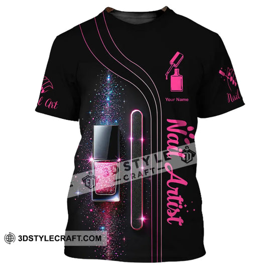 Unisex Shirt, Custom Name Nail Artist Shirt, Nail Artist Polo Long Sleeve Shirt style option 2