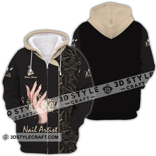 Unisex Shirt - Custom Name Shirt Nail Artist style option 4