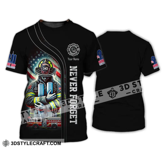 Unisex Shirt, Custom Name Never Forget Shirt, 911 Memorial Shirt, Firefighter Memorial style option 2