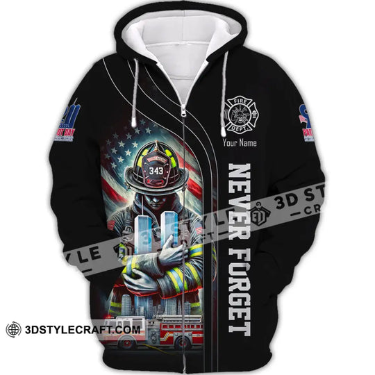 Unisex Shirt, Custom Name Never Forget Shirt, 911 Memorial Shirt, Firefighter Memorial style option 3