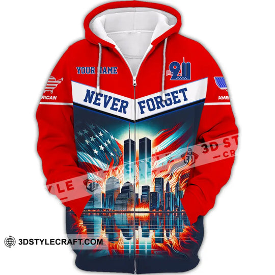 Unisex Shirt, Custom Name Never Forget Shirt, 911 Memorial Shirt, Firefighter Memorial style option 3