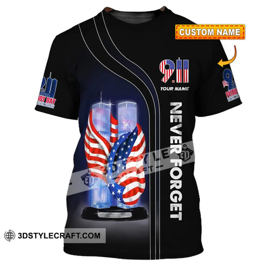 Unisex Shirt, Custom Name Never Forget Shirt, Firefighter Memorial 911 Shirt style option 1