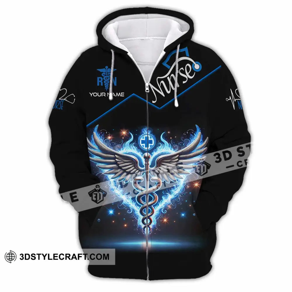 Unisex Shirt Custom Name Nurse T-Shirt Zipper Hoodie / S T-Shirt