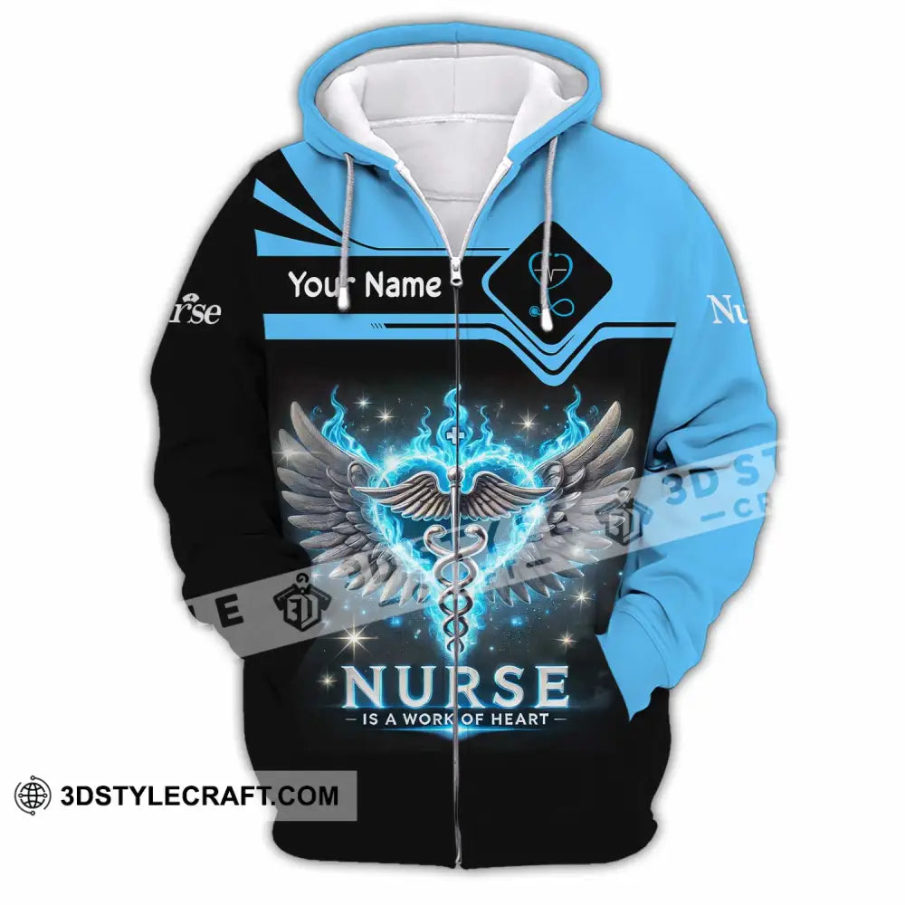 Unisex Shirt Custom Name Nurse T-Shirt Zipper Hoodie / S T-Shirt