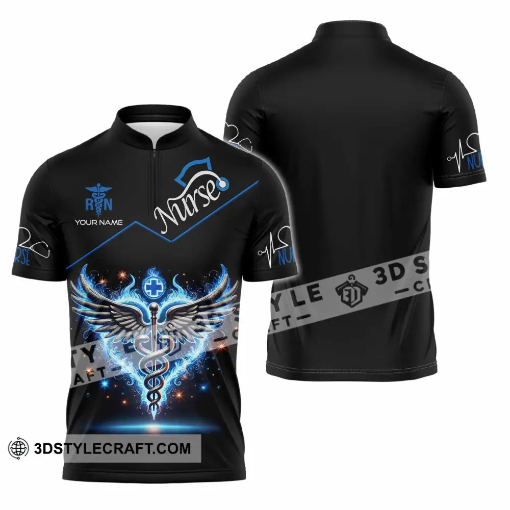 Unisex Shirt Custom Name Nurse T-Shirt Zipper Polo / S T-Shirt