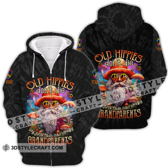 Unisex Shirt - Custom Name Old Hippie Don't Die Shirt style option 4