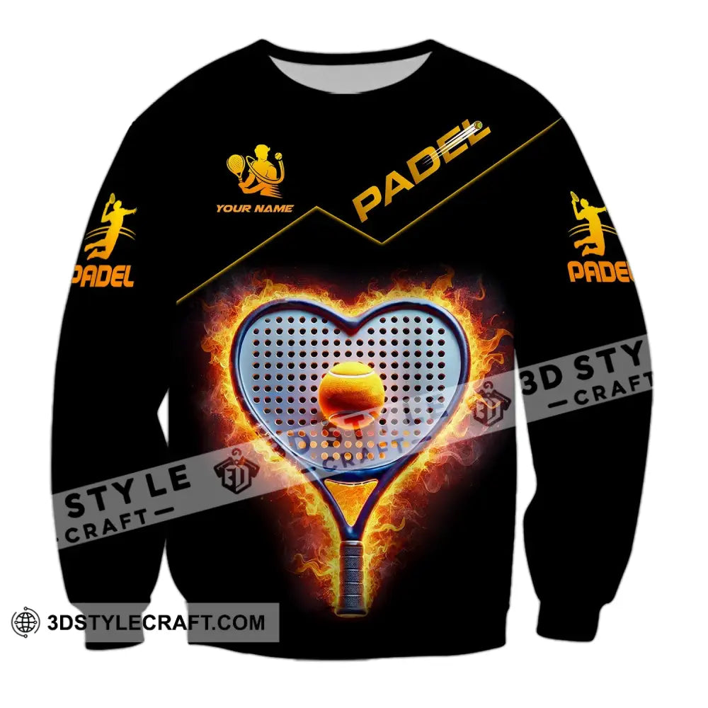 Unisex Shirt - Custom Name Padel Tennis Long Sleeve / S T-Shirt