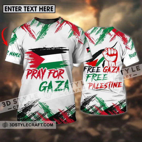 Unisex Shirt - Custom Name Palestine Shirt, Pray For Gaza style option 1