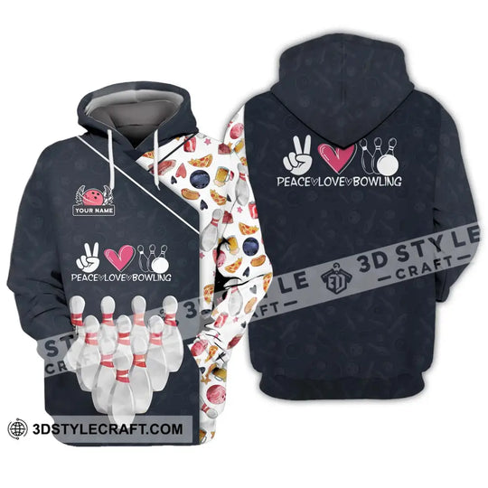 Unisex Shirt - Custom Name Shirt, Peace Love Bowling Shirt style option 3