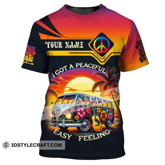 Unisex Shirt, Custom Name Peace Love Music T-Shirt, Peace Love Music Long Sleeve Hoodie style option 2
