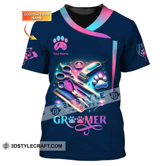 Unisex Shirt, Custom Name Pet Groomer Shirt, Pet Care Shop T-Shirt, Pet Groomer Shop Shirt, Gift for Pet Groomer style option 1
