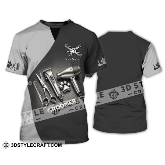 Unisex Shirt, Custom Name Pet Groomer Shirt, Groomer Polo Long Sleeve Shirt, Pet Shop Uniform style option 2