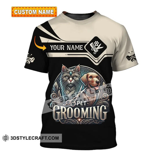 Unisex Shirt, Custom Name Pet Grooming Shirt, Pet Groomer Polo Long Sleeve, Groomer Gift style option 1