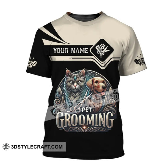 Unisex Shirt, Custom Name Pet Grooming Shirt, Pet Groomer Polo Long Sleeve, Groomer Gift style option 2