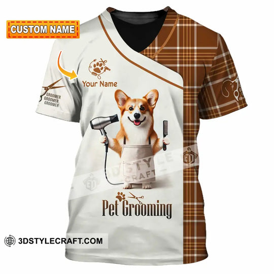 Unisex Shirt, Custom Name Pet Grooming Shirt, Pet Shop T-Shirt style option 1