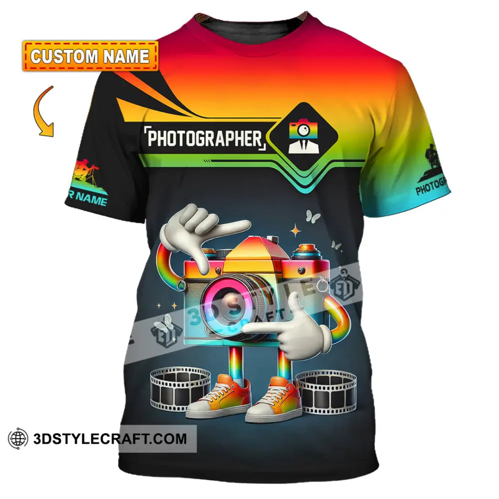 Unisex Shirt Custom Name Photographer Gift For T-Shirt