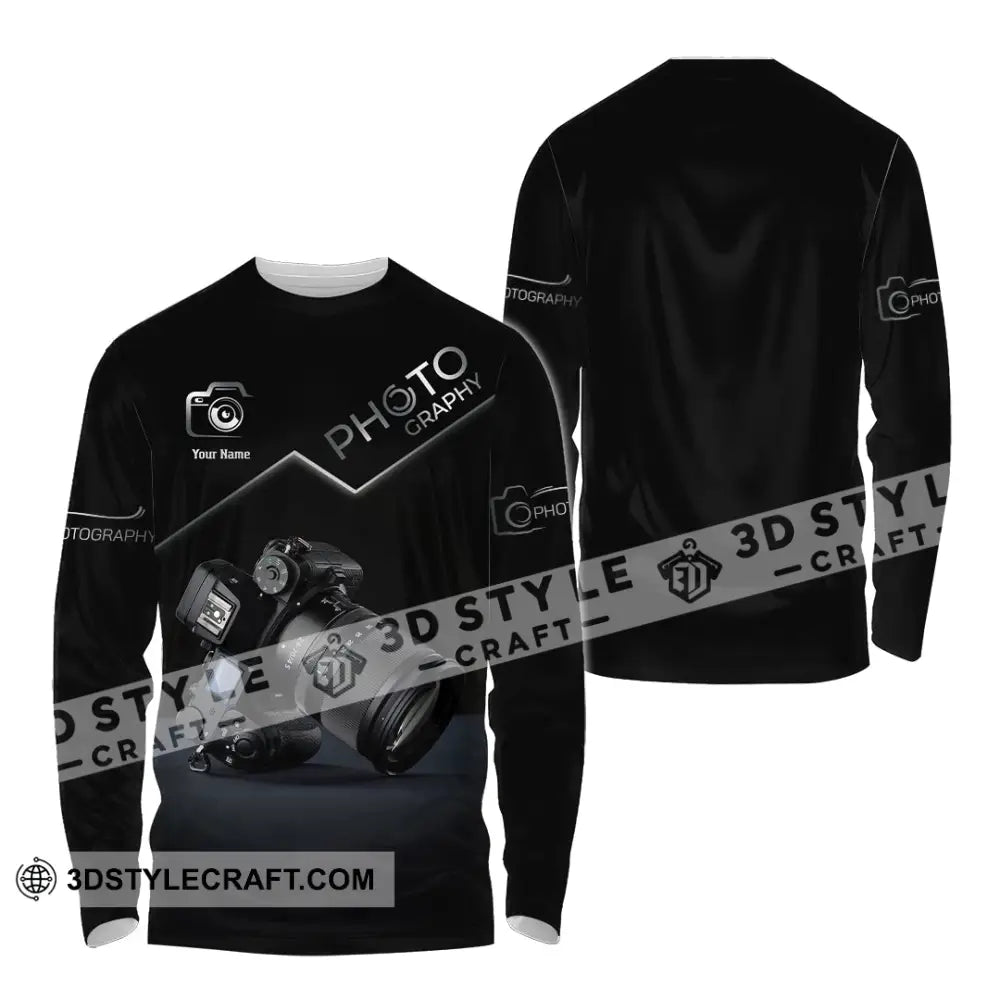 Unisex Shirt Custom Name Photographer Long Sleeve Gift / S T-Shirt