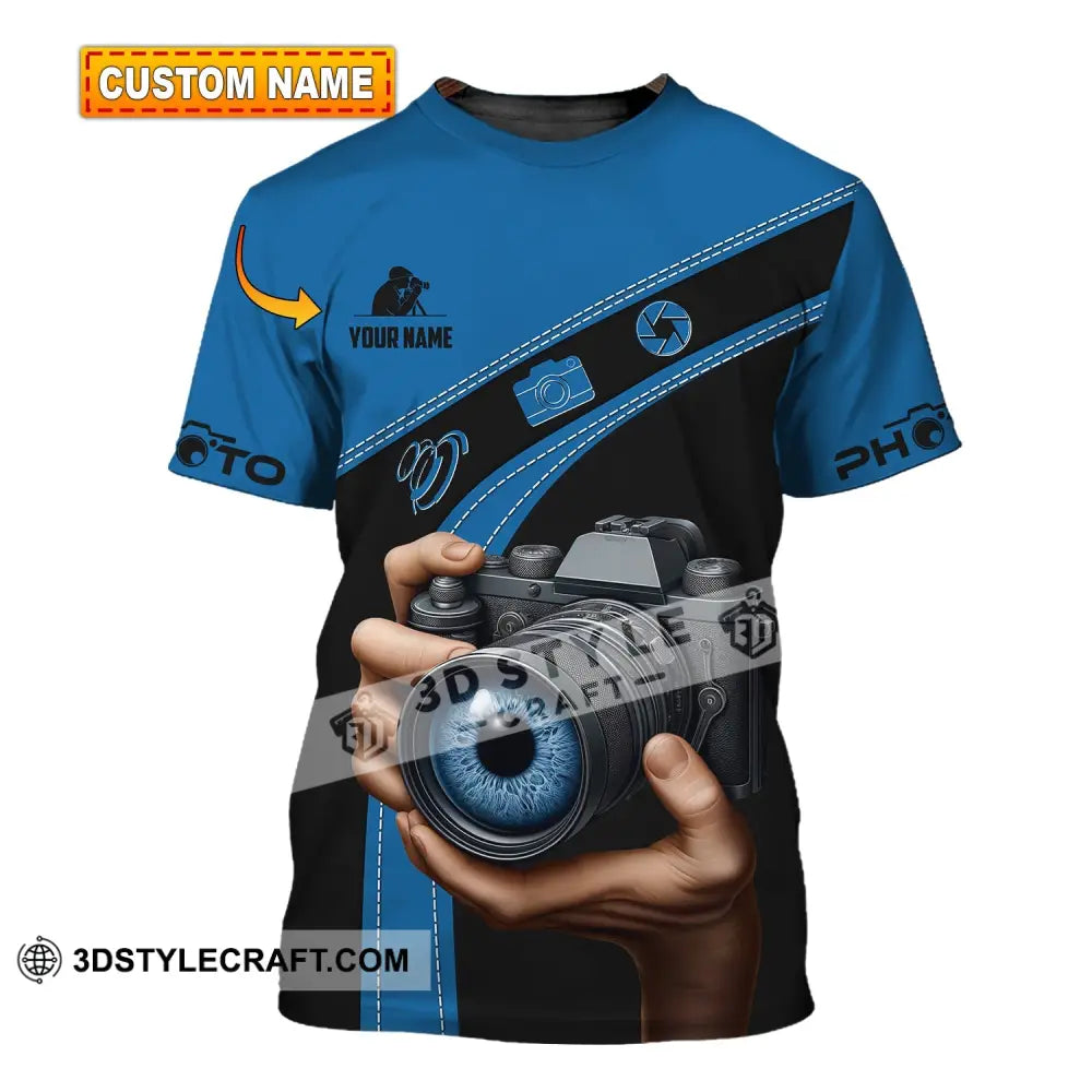 Unisex Shirt Custom Name Photographer Polo Long Sleeve T-Shirt