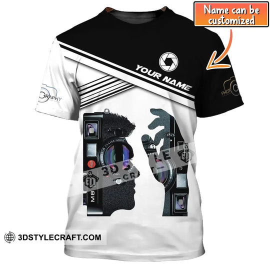 Unisex Shirt, Custom Name Photography Shirt, Camera Lover Shirt, Gift For Photographers style option 1