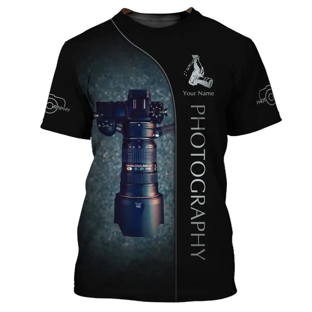 Unisex Shirt Custom Name Photography Gift For Photographers Camera Lover T-Shirt / S