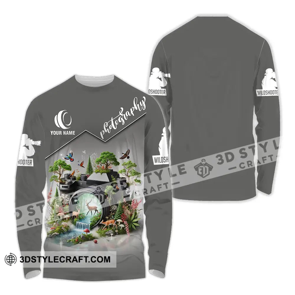 Unisex Shirt - Custom Name Photography Long Sleeve / S T-Shirt