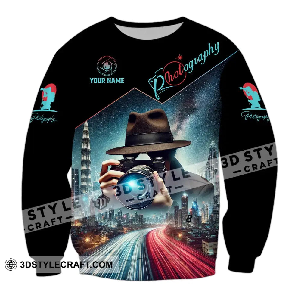 Unisex Shirt - Custom Name Photography Long Sleeve / S T-Shirt