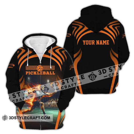 Unisex Shirt - Custom Name Pickleball Shirt Fire Playing style option 2