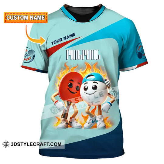 Unisex Shirt, Custom Name Ping Pong Shirt, Gift for Ping Pong Lover style option 1