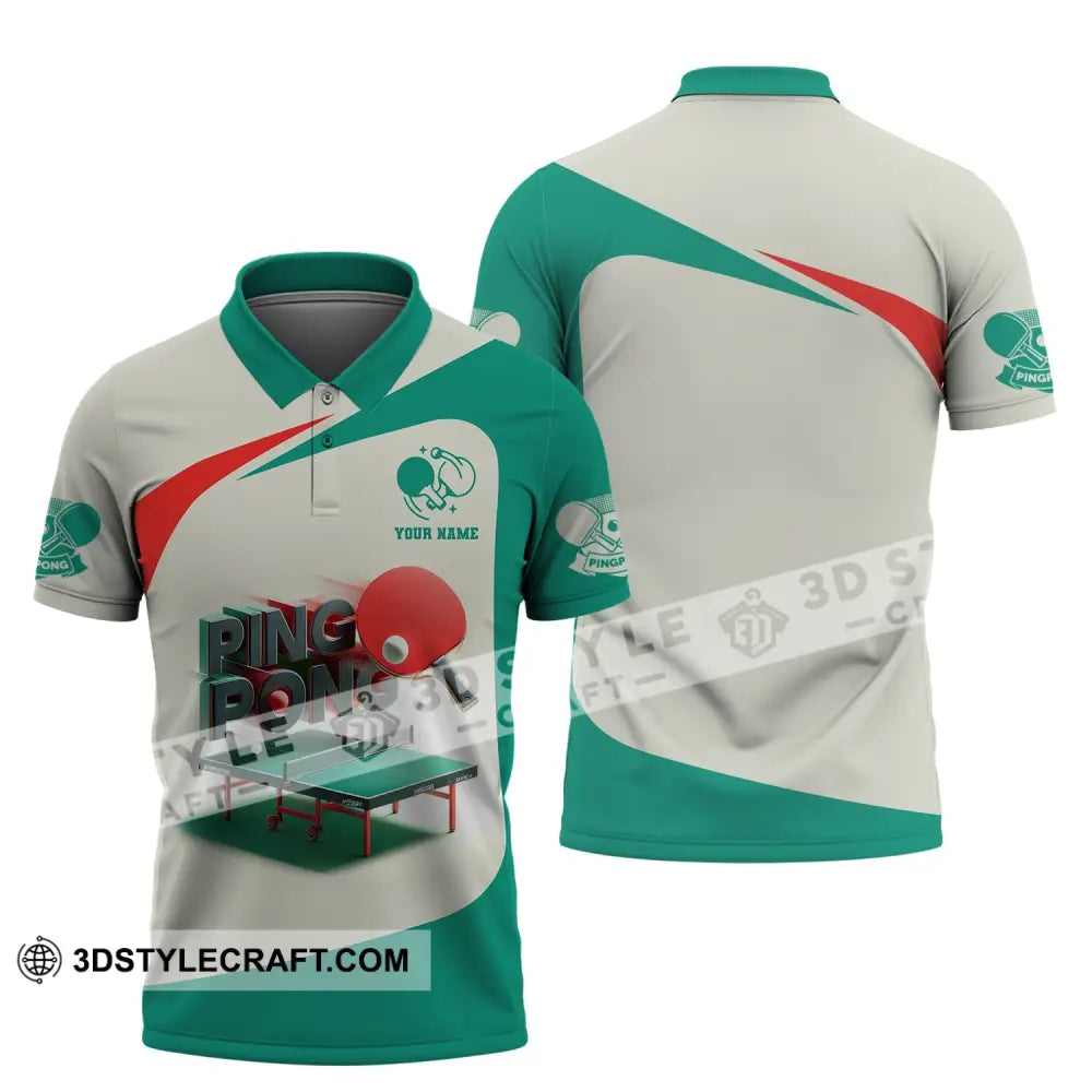Unisex Shirt Custom Name Ping Pong T-Shirt Club Clothing Gifts For Lovers Polo / S