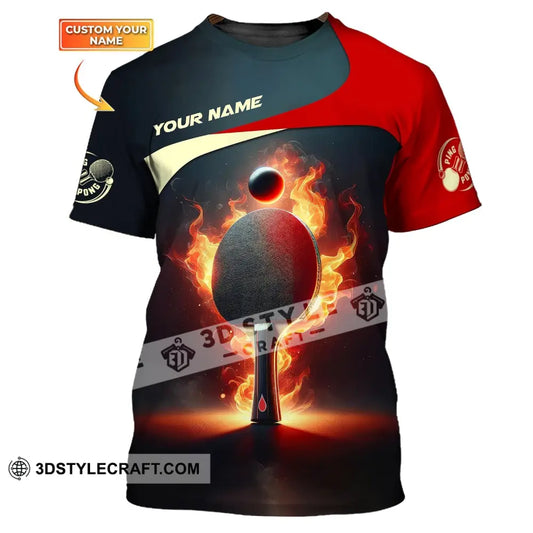 Unisex Shirt Custom Name Ping Pong T-Shirt Club Clothing Gifts For Players