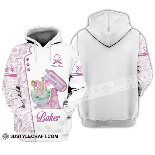 Unisex Shirt - Custom Name Pink Baker Shirt style option 3
