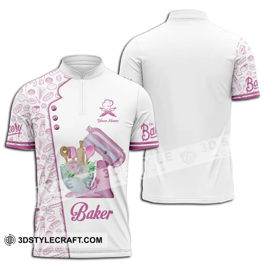 Unisex Shirt - Custom Name Pink Baker Shirt style option 2