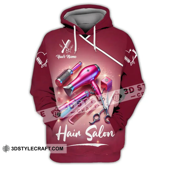 Unisex Shirt - Custom Name Shirt Pink Hair Salon style option 2