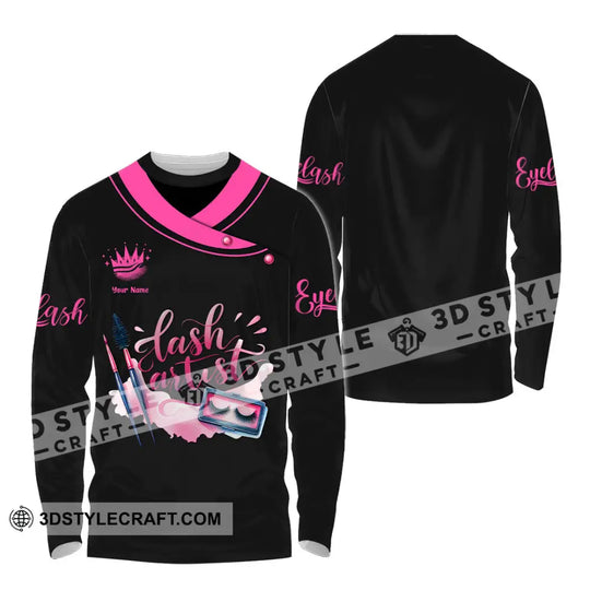 Unisex Shirt - Custom Name Shirt Pink Lash Artist style option 4