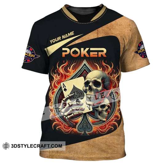 Unisex Shirt, Custom Name Poker Shirt, Casino Poker Hoodie Shirt Polo Long Sleeve Shirt style option 2