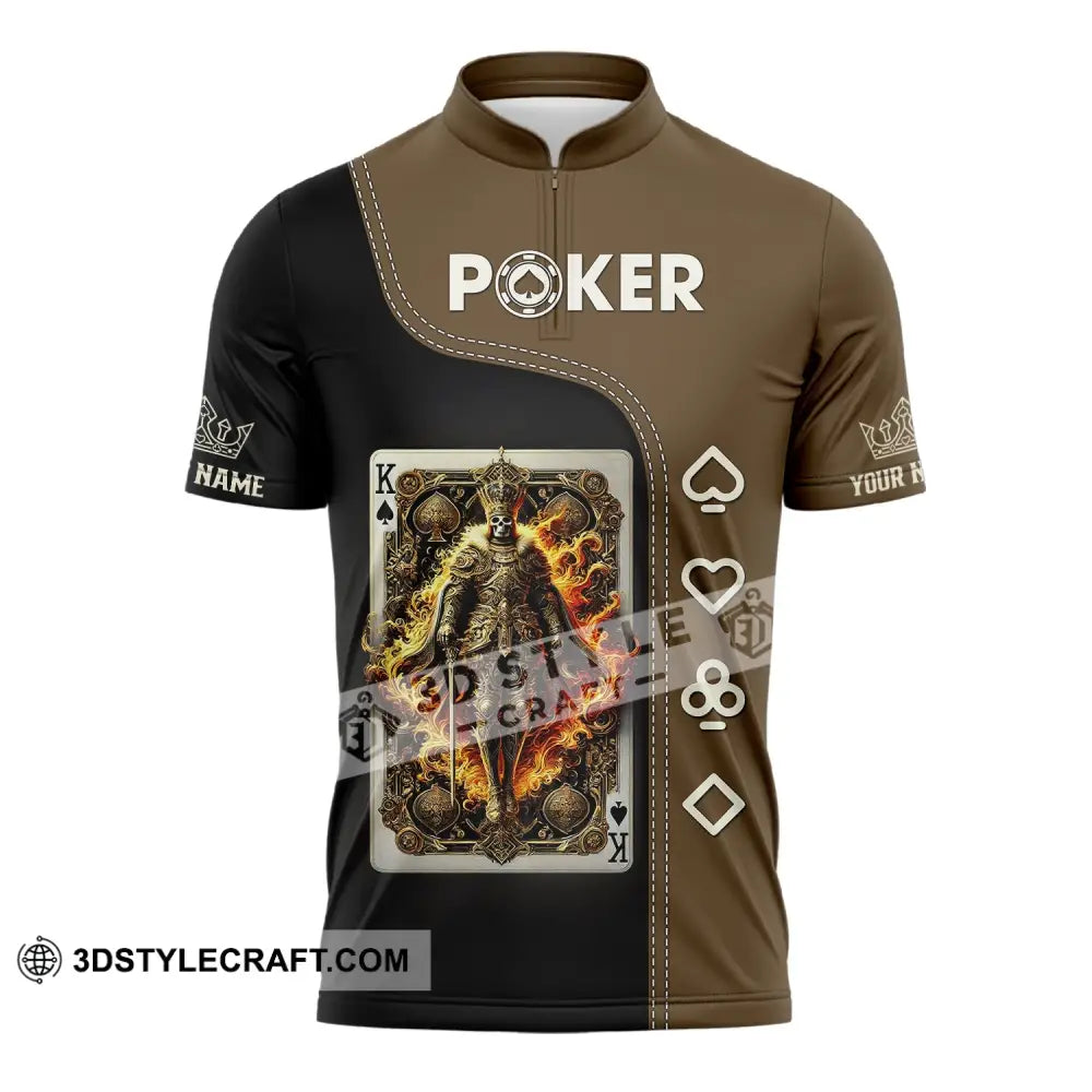 Unisex Shirt Custom Name Poker Gift For Lover Zipper Polo / S T-Shirt