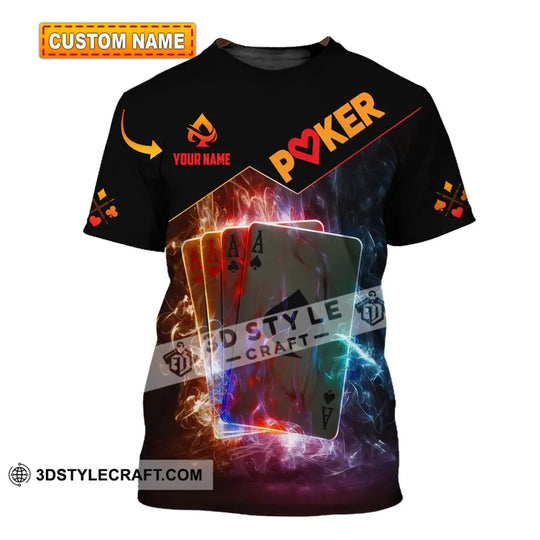 Unisex Shirt, Custom Name Poker Shirt, Poker King T-Shirt Hoodie Long Sleeve Shirt, Casino Shirt style option 1