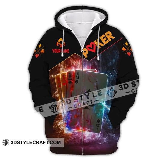 Unisex Shirt, Custom Name Poker Shirt, Poker King T-Shirt Hoodie Long Sleeve Shirt, Casino Shirt style option 4