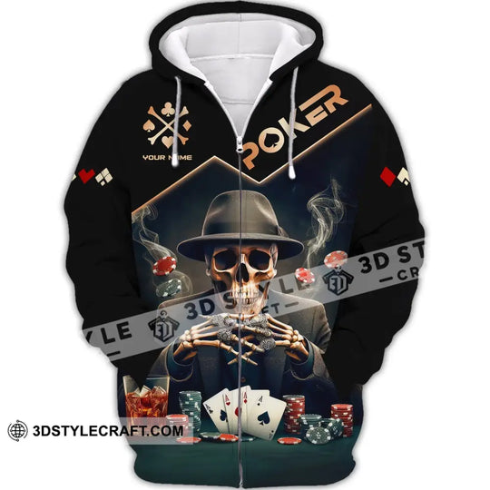 Unisex Shirt, Custom Name Poker Shirt, Poker Polo Long Sleeve Shirt, Casino T-Shirt style option 3