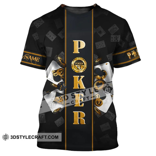 Unisex Shirt, Custom Name Poker T-Shirt, Golden Poker, Casino Shirt, Poker Gift style option 2