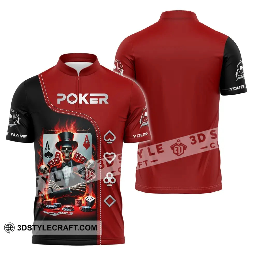 Unisex Shirt Custom Name Poker T-Shirt Polo Hoodie Gift Zipper / S