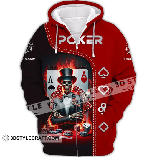 Unisex Shirt Custom Name Poker T-Shirt Polo Hoodie Gift Zipper / S